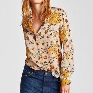 Zara Basic Collection Floral Blouse